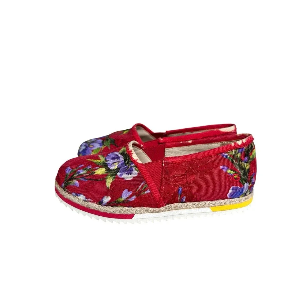 Dolce And Gabbana Girls Slip On Shoes s. 29 Italy Floral Espadrille Slip Ons